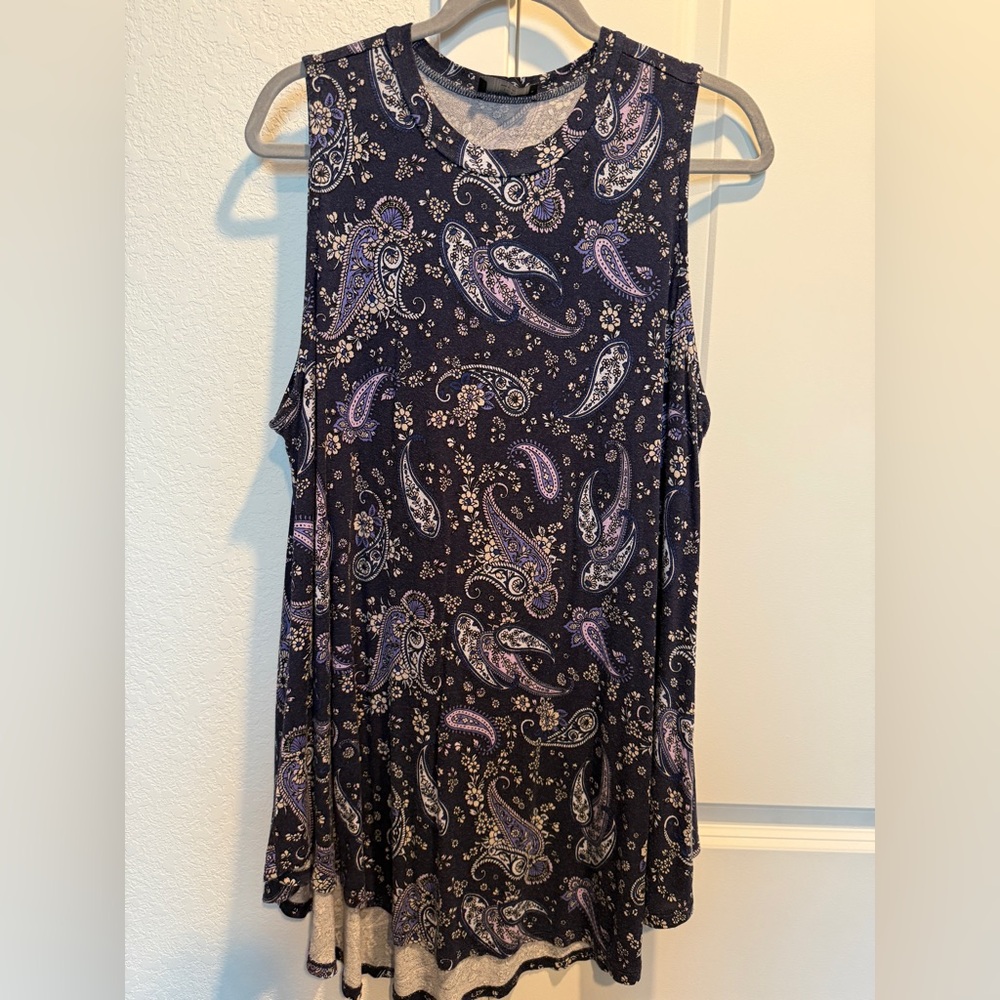 Lane Bryant Paisley Print Tunic - Black and Purple